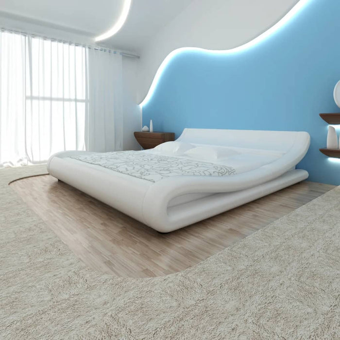 Medina Bed met matras kunstleer wit 180x200 cm