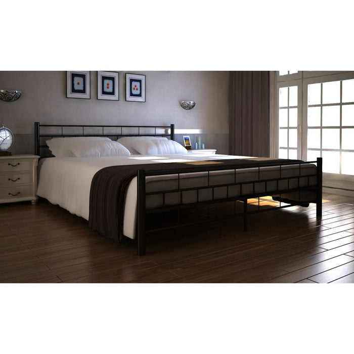 Medina Bed met traagschuim matras metaal zwart 160x200 cm