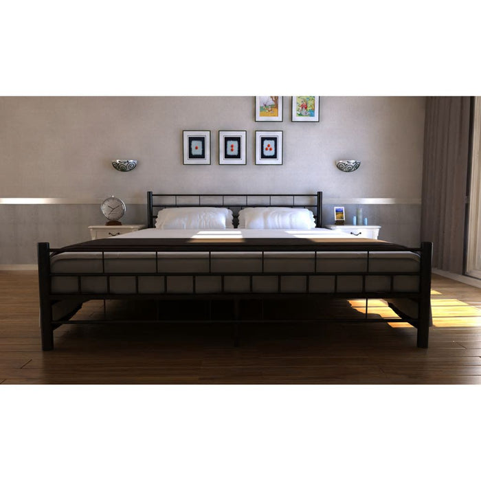 Medina Bed met matras metaal zwart 160x200 cm