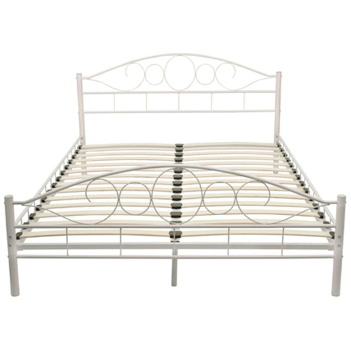 Medina Bed met matras metaal wit 160x200 cm
