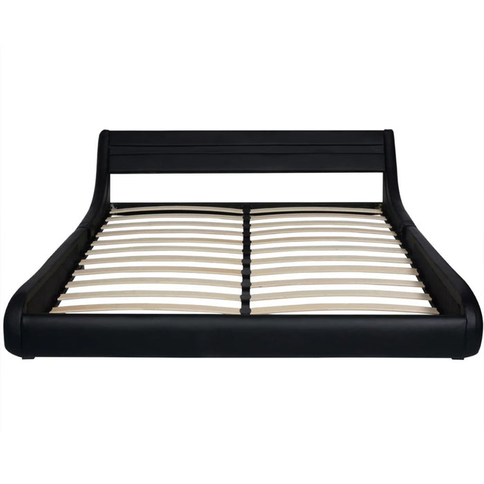 Medina Bed met traagschuim matras LED kunstleer zwart 160x200 cm