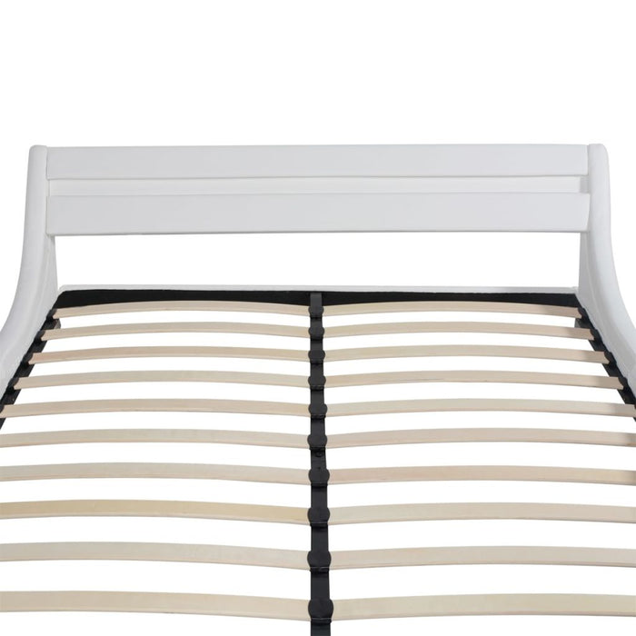Medina Bed met matras LED kunstleer wit 160x200 cm