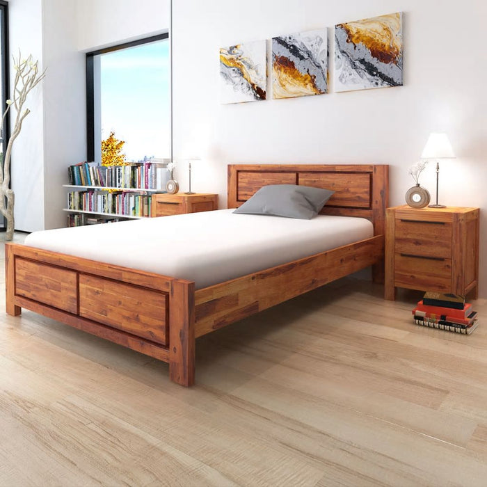 Medina Bed met nachtkastjes acaciahout bruin 140x200 cm
