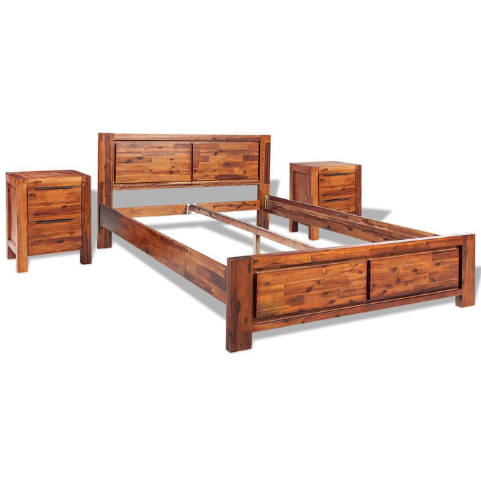 Medina Bed met nachtkastjes acaciahout bruin 180 cm
