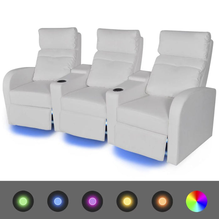 Medina LED-stoel set 2+3-zits kunstleer wit