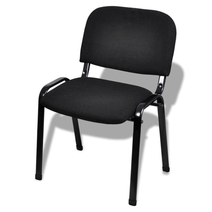 Medina Stapelbare kantoorstoelen 16 stuks stof zwart