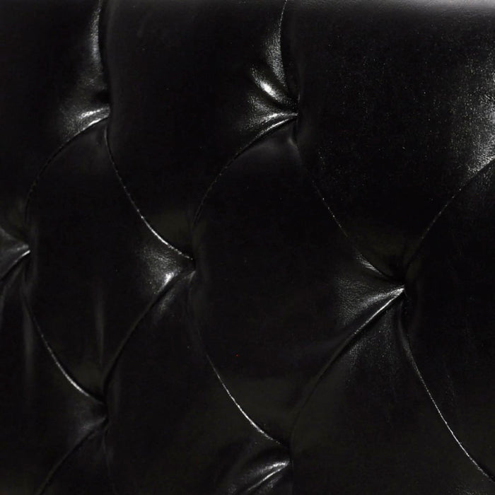Medina Bed met traagschuim matras kunstleer zwart 140x200 cm