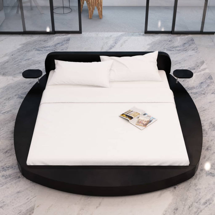 Medina Bed met matras kunstleer zwart 180x200 cm