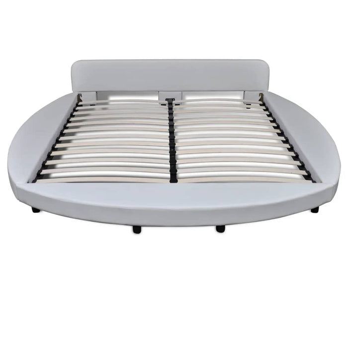 Medina Bed met matras LED kunstleer wit 180x200 cm
