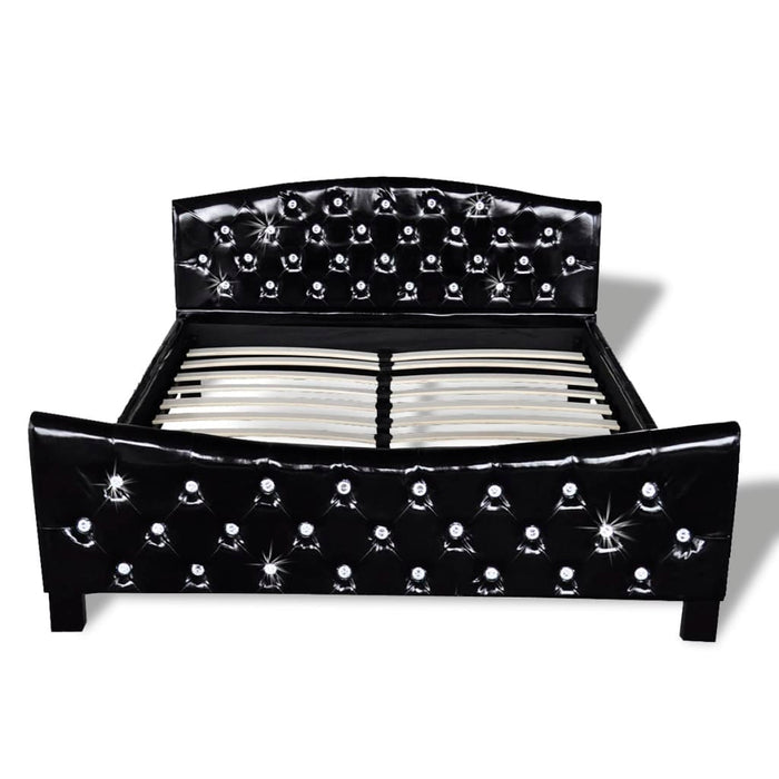 Medina Bed met matras kunstleer zwart 140x200 cm