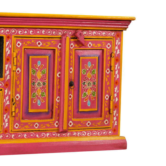 Medina Tv-meubel handgeschilderd massief mangohout roze