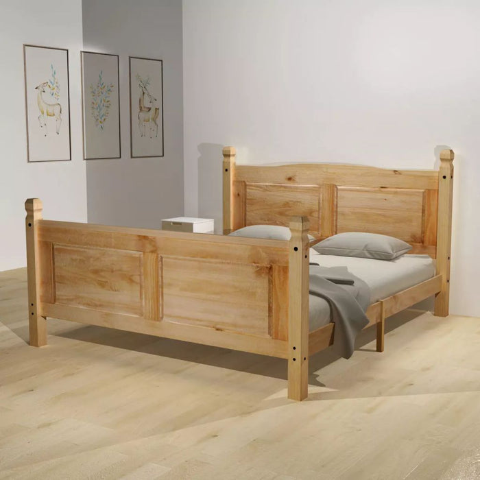 Medina Bed en matras Mexicaans grenenhout Corona-stijl 140x200 cm