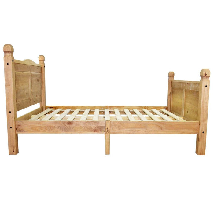 Medina Bed met traagschuim matras grenenhout Corona-stijl 140x200 cm