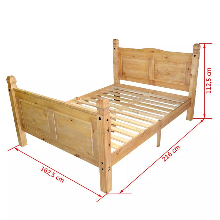 Medina Bed met traagschuim matras grenenhout Corona-stijl 160x200 cm