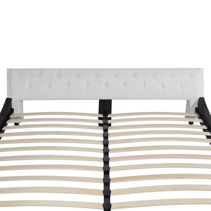 Medina Bed met matras kunstleer zwart en wit 180x200 cm