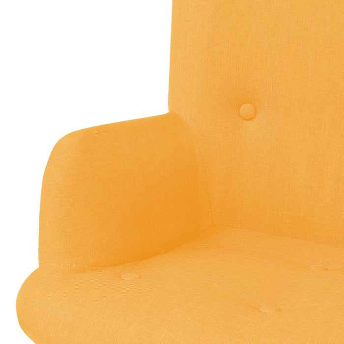 Medina Fauteuil met voetenbankje stof geel