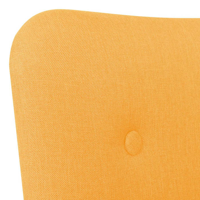 Medina Fauteuil met voetenbankje stof geel
