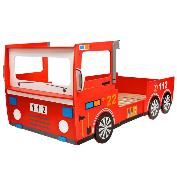 Medina Kinderbed brandweerwagen met traagschuim matras 200x90 cm