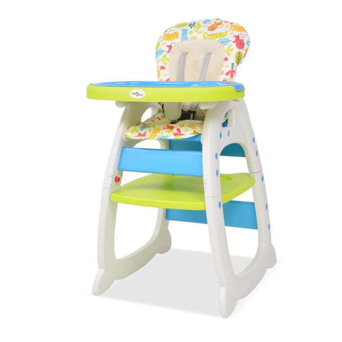 Medina Kinderstoel met blad 3-in-1 verstelbaar blauw en groen