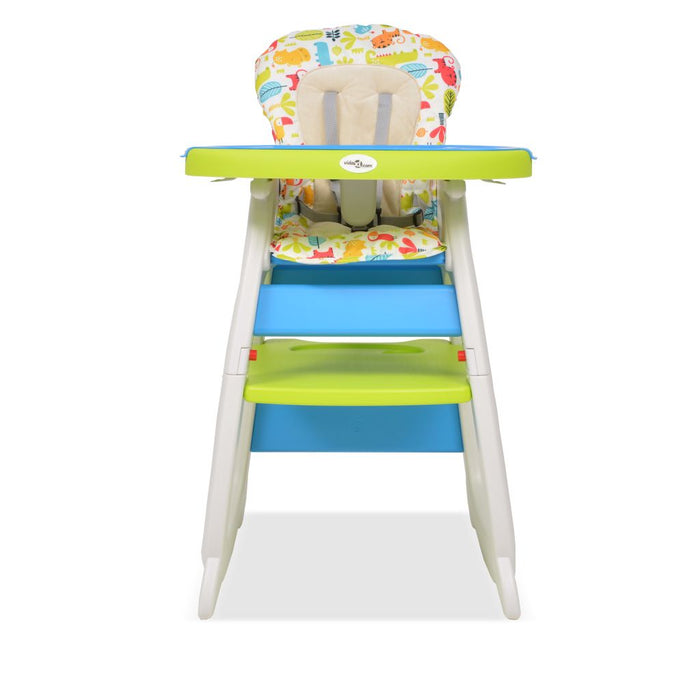 Medina Kinderstoel met blad 3-in-1 verstelbaar blauw en groen