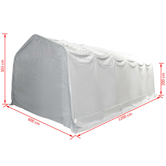 Medina Opslagtent 550 g/m² 6x12 m PVC wit