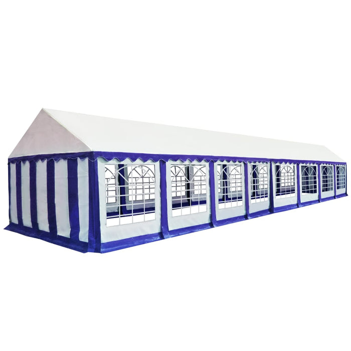 Medina Tuinpaviljoen 6x16 m PVC blauw en wit