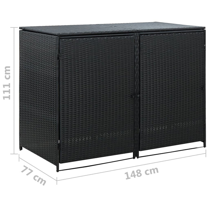 Medina Containerberging dubbel 148x80x111 cm poly rattan zwart