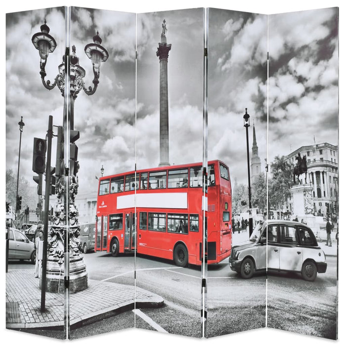 Medina Kamerscherm inklapbaar Londen bus 200x170 cm zwart en wit