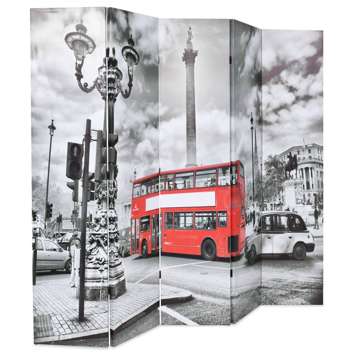 Medina Kamerscherm inklapbaar Londen bus 200x170 cm zwart en wit