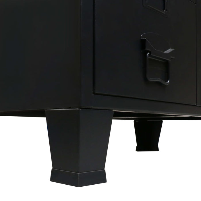 Medina Kledingkast industriële stijl 67x35x107 cm metaal zwart