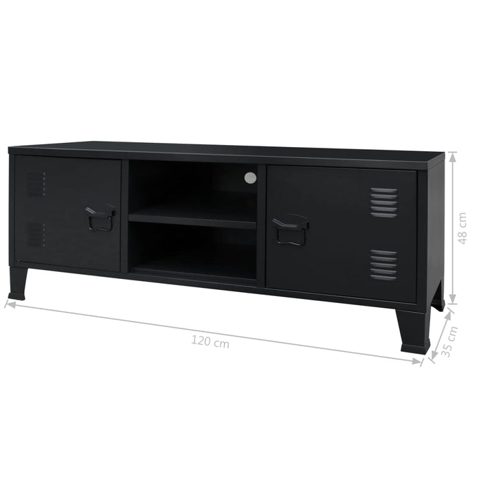 Medina Tv-meubel industriële stijl 120x35x48 cm metaal zwart