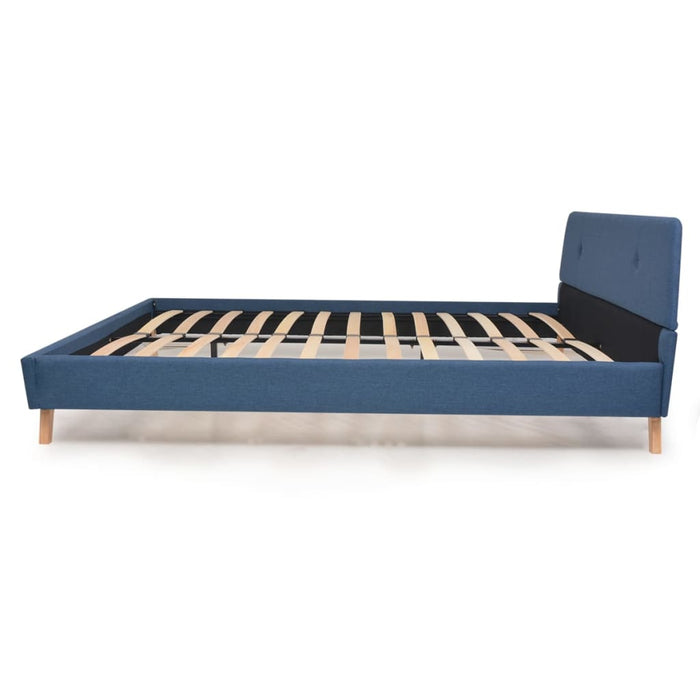 Medina Bed met matras stof blauw 180x200 cm