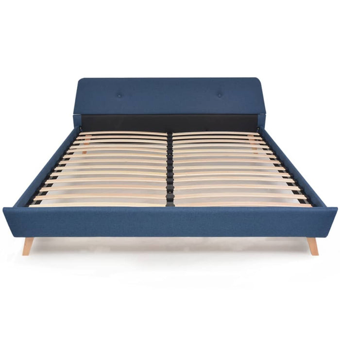 Medina Bed met traagschuim matras stof blauw 180x200 cm
