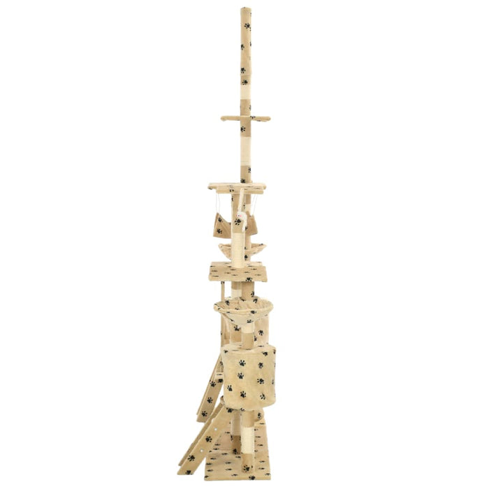 Medina Kattenpaal met sisal krabpalen 230-250 cm pootafdrukken beige