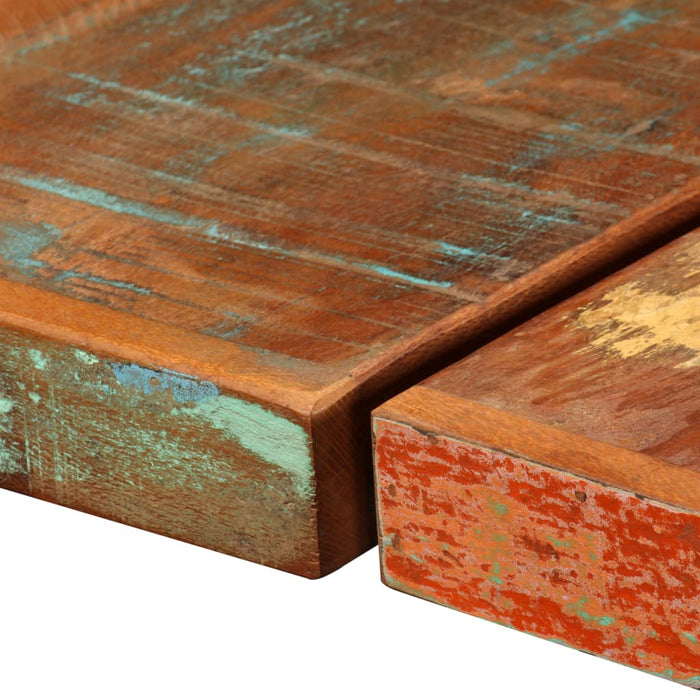 Medina Barset massief gerecycled hout, echt leer en canvas 9-delig
