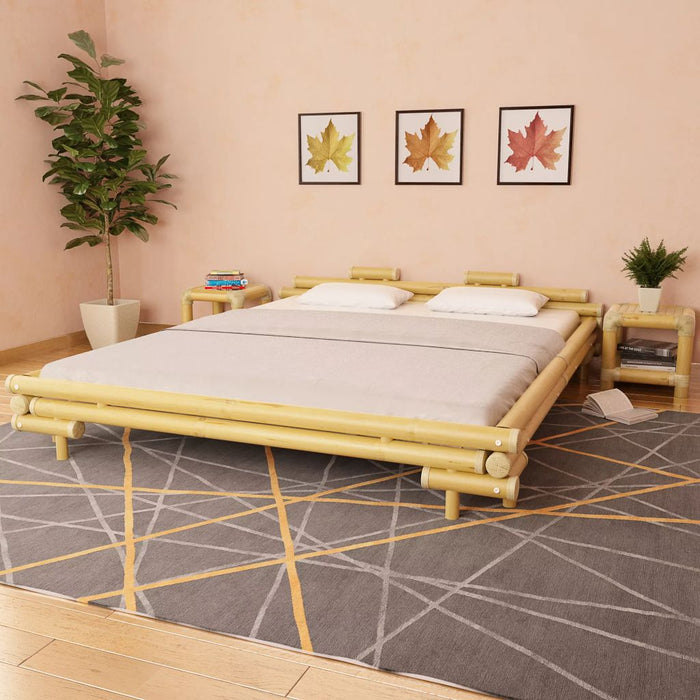 Medina Bedframe met 2 nachtkastjes bamboe natuurlijk 180x200 cm