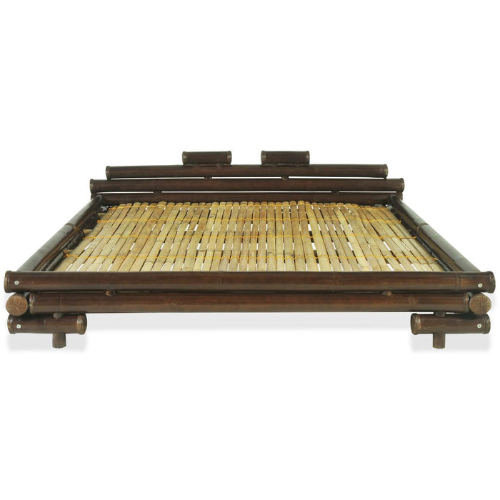 Medina Bed met 2 nachtkastjes bamboe donkerbruin 160x200 cm