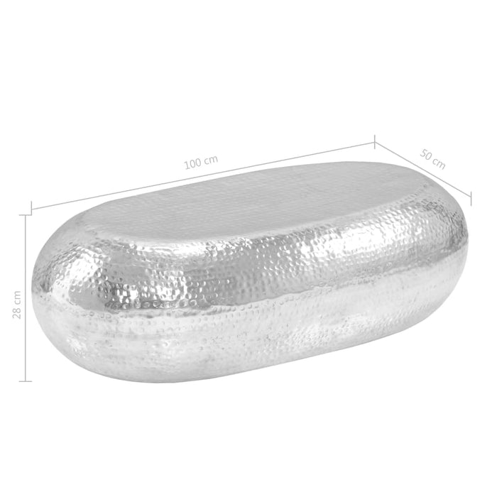 Medina salontafel 100x50x28 cm aluminium zilver