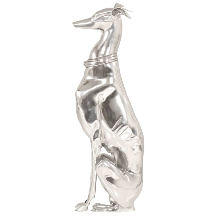Medina Jachthond beeld 25x17x67 cm massief aluminium zilver