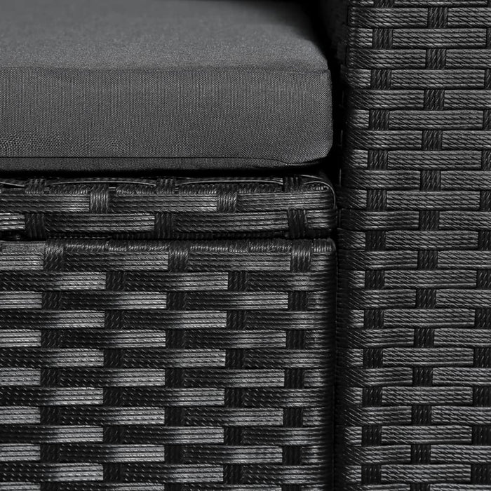 Medina 3-delige Loungeset poly rattan zwart en grijs