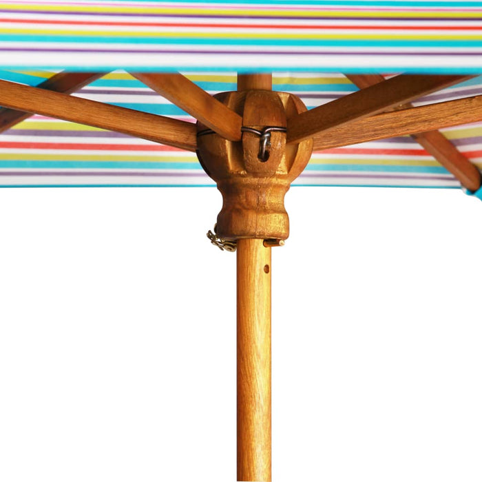 Medina Kinderpicknicktafel met parasol 79x90x60 cm massief acaciahout