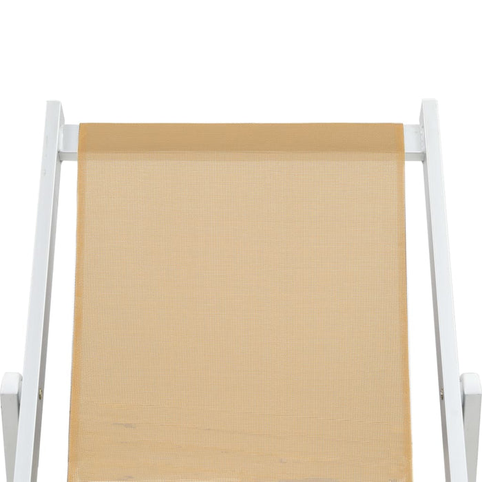 Medina Strandstoelen inklapbaar 2 st aluminium en textileen crème