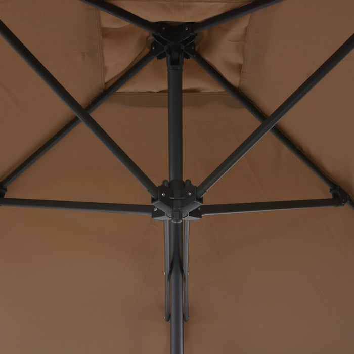 Medina Parasol met stalen paal 250x250 cm taupe