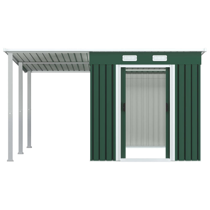 Medina Tuinschuur met verlengd dak 346x236x181 cm staal groen