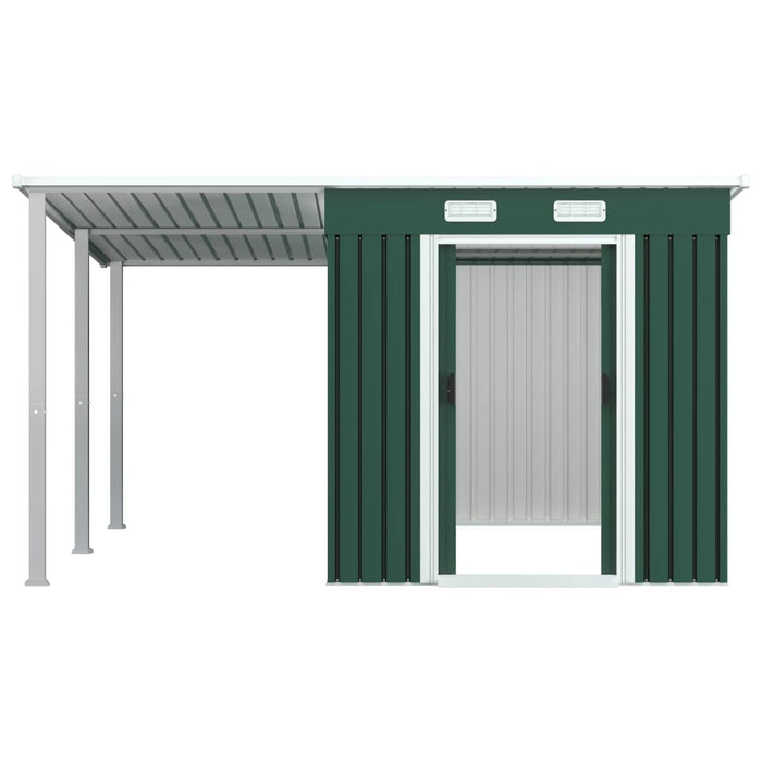 Medina Tuinschuur met verlengd dak 336x270x181 cm staal groen