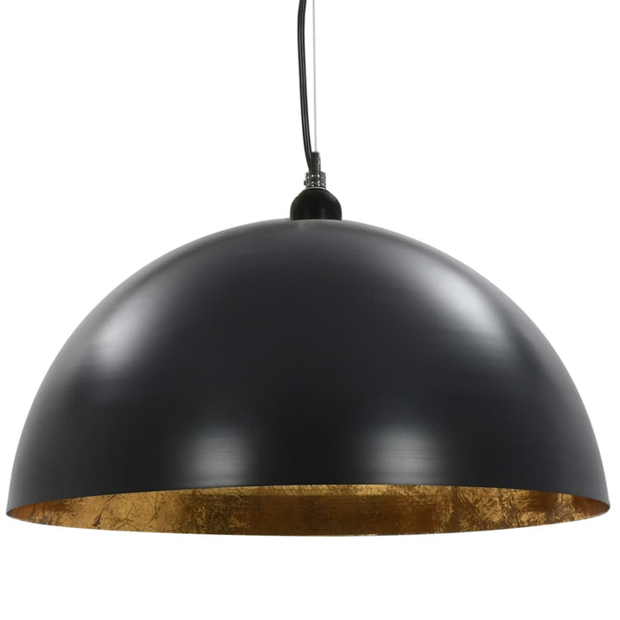 Medina Plafondlampen 2 st halfrond E27 50 cm zwart en goudkleurig