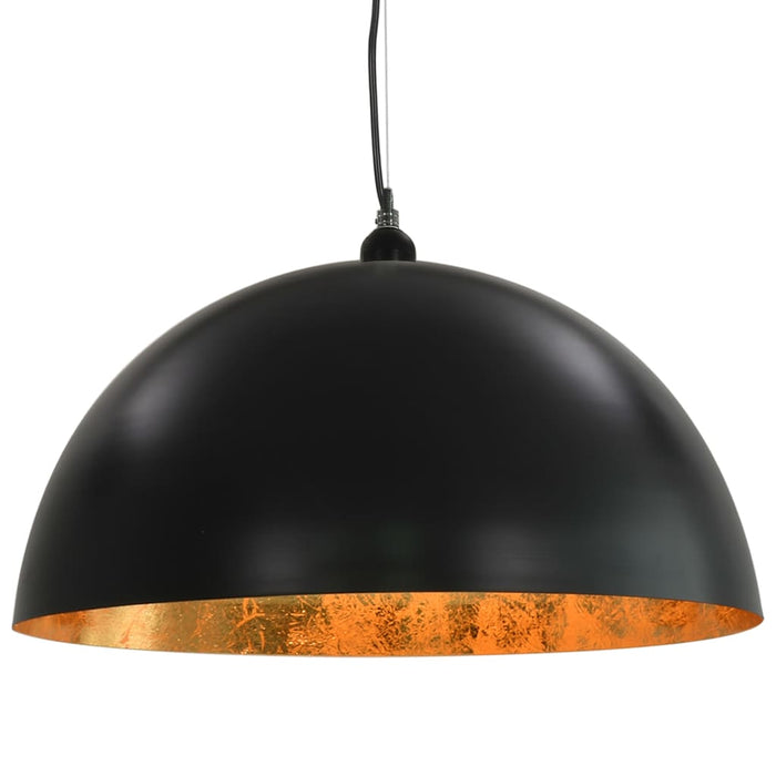 Medina Plafondlampen 2 st halfrond E27 50 cm zwart en goudkleurig
