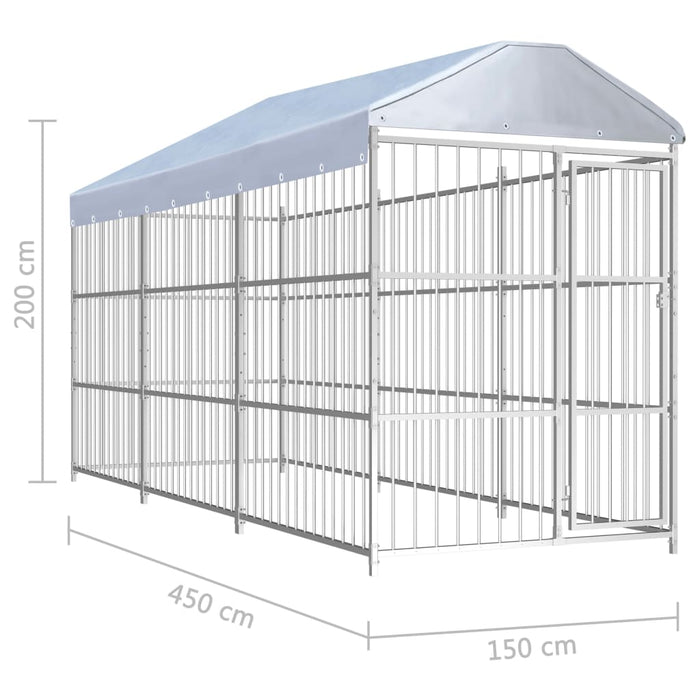 Medina Hondenkennel voor buiten met dak 450x150x200 cm