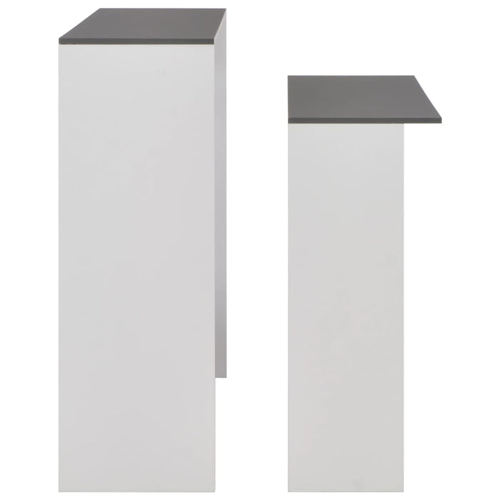 Medina Bartafel met 2 tafelbladen 130x40x120 cm wit en grijs