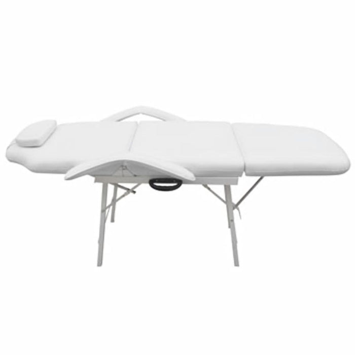 Medina Gezichtsbehandelstoel draagbaar 185x78x76 cm kunstleer wit